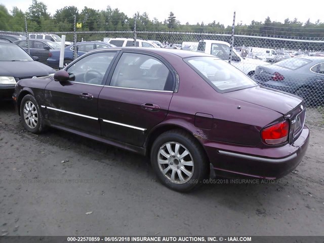 KMHWF35H04A066875 - 2004 HYUNDAI SONATA GLS/LX BURGUNDY photo 3