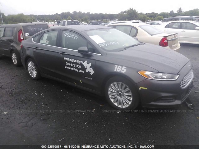 3FA6P0UU7FR220463 - 2015 FORD FUSION S HYBRID GRAY photo 1