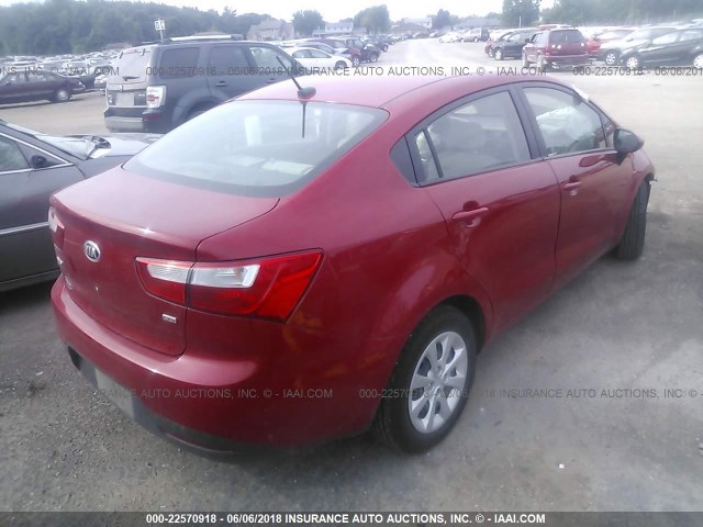 KNADM4A35D6229733 - 2013 KIA RIO LX RED photo 4