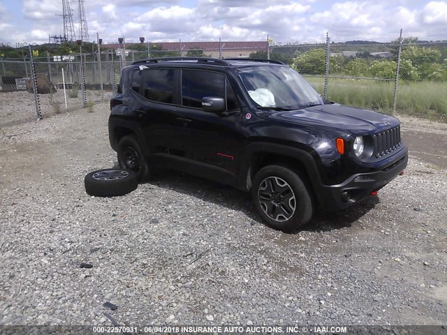 ZACCJBCT5GPD62387 - 2016 JEEP RENEGADE TRAILHAWK BLACK photo 1