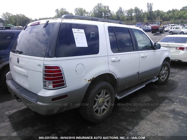 4M2ZU86K83ZJ21209 - 2003 MERCURY MOUNTAINEER  WHITE photo 4