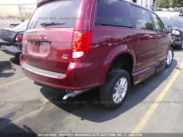 2C4RDGCG0GR234975 - 2016 DODGE GRAND CARAVAN SXT BURGUNDY photo 4