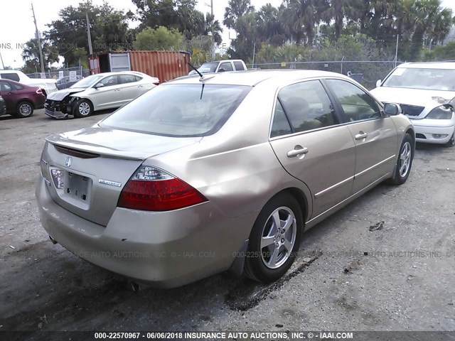 JHMCN36436C001739 - 2006 HONDA ACCORD HYBRID GOLD photo 4