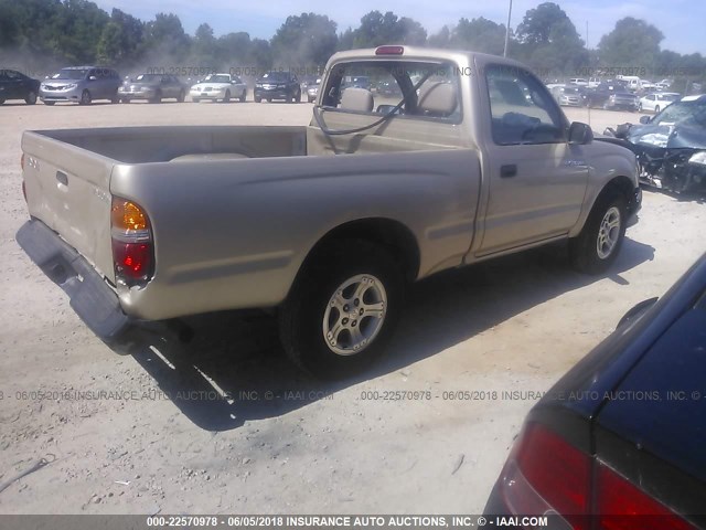 5TENL42N41Z785234 - 2001 TOYOTA TACOMA GOLD photo 4