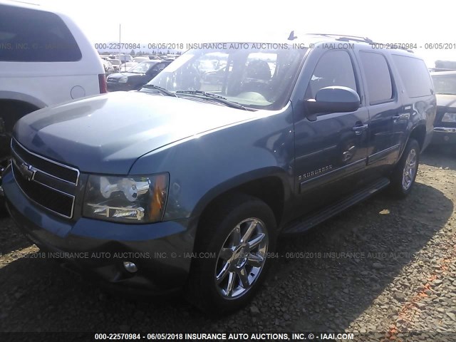 1GNFK26319R280707 - 2009 CHEVROLET SUBURBAN K1500 LT BLUE photo 2