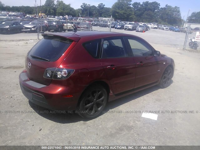 JM1BK343081116667 - 2008 MAZDA 3 HATCHBACK RED photo 4