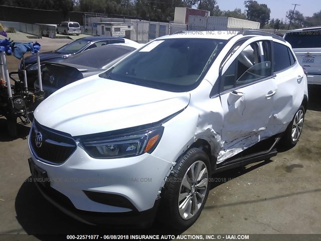 KL4CJASB1HB191887 - 2017 BUICK ENCORE PREFERRED WHITE photo 2