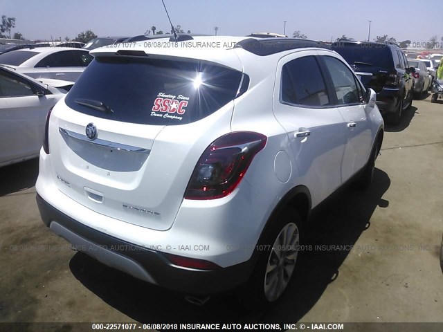 KL4CJASB1HB191887 - 2017 BUICK ENCORE PREFERRED WHITE photo 4