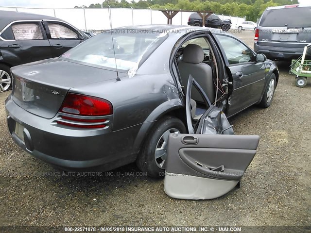 1B3EL46T25N604201 - 2005 DODGE STRATUS SXT GRAY photo 4