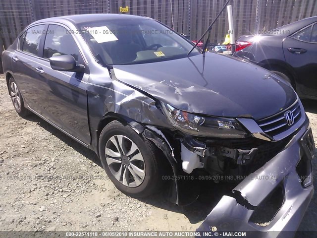 1HGCR2F3XDA063219 - 2013 HONDA ACCORD LX GRAY photo 1