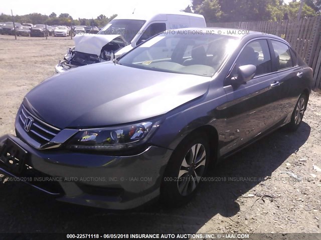 1HGCR2F3XDA063219 - 2013 HONDA ACCORD LX GRAY photo 2