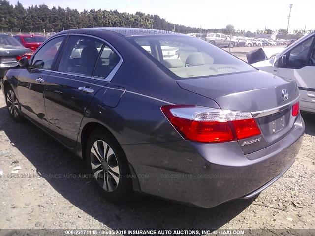 1HGCR2F3XDA063219 - 2013 HONDA ACCORD LX GRAY photo 3