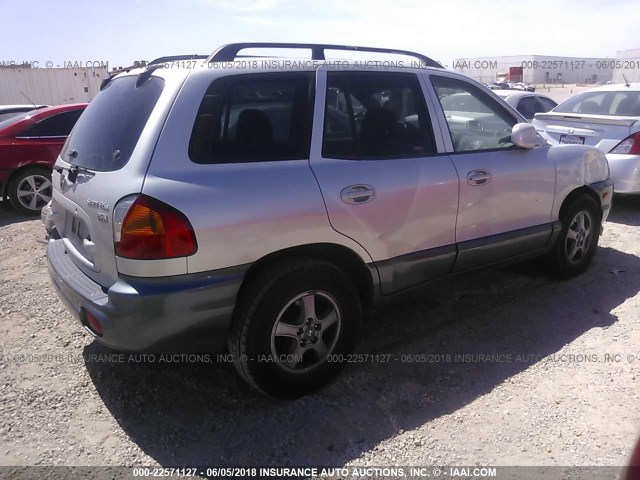 KM8SC13E04U808923 - 2004 HYUNDAI SANTA FE GLS/LX SILVER photo 4