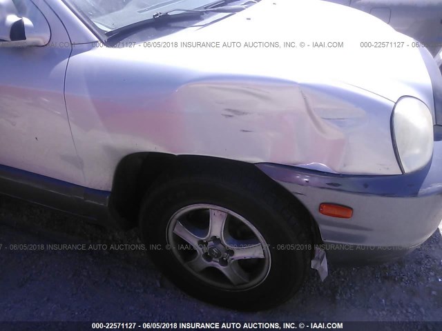 KM8SC13E04U808923 - 2004 HYUNDAI SANTA FE GLS/LX SILVER photo 6