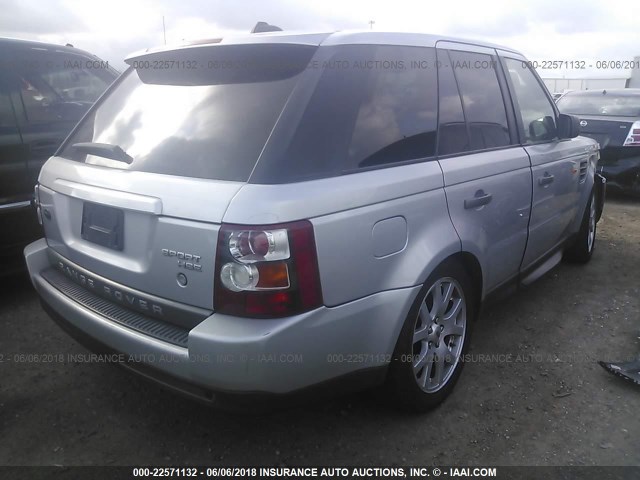 SALSF25458A132605 - 2008 LAND ROVER RANGE ROVER SPORT HSE SILVER photo 4