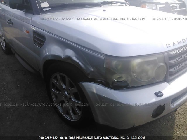 SALSF25458A132605 - 2008 LAND ROVER RANGE ROVER SPORT HSE SILVER photo 6