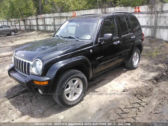 1J4GL58K64W300888 - 2004 JEEP LIBERTY LIMITED BLACK photo 2