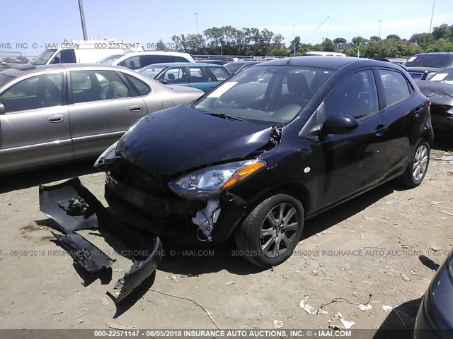 JM1DE1LY6D0158648 - 2013 MAZDA MAZDA2 BLACK photo 2