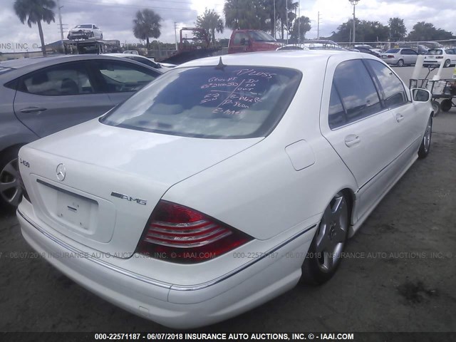 WDBNG70J73A374315 - 2003 MERCEDES-BENZ S 430 WHITE photo 4