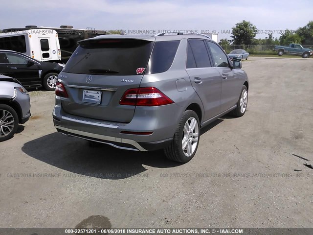 4JGDA5HB9FA565508 - 2015 MERCEDES-BENZ ML 350 4MATIC GRAY photo 4