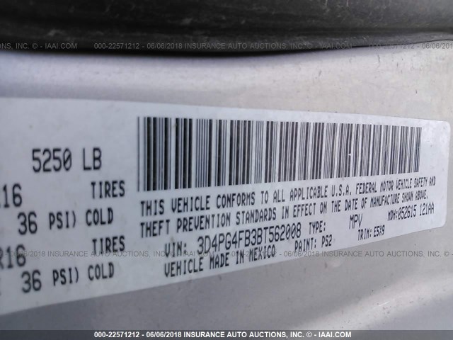 3D4PG4FB3BT562008 - 2011 DODGE JOURNEY EXPRESS SILVER photo 9