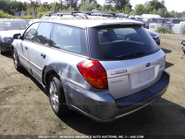 4S4BP61C857343486 - 2005 SUBARU LEGACY OUTBACK 2.5I SILVER photo 3