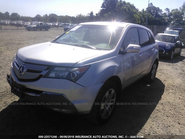 2HNYD28619H514082 - 2009 ACURA MDX TECHNOLOGY SILVER photo 2