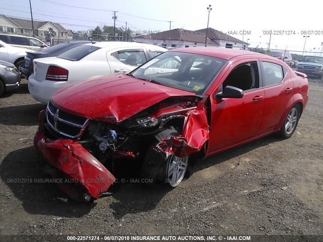 1B3LC56B89N531751 - 2009 DODGE AVENGER SXT/R/T RED photo 2