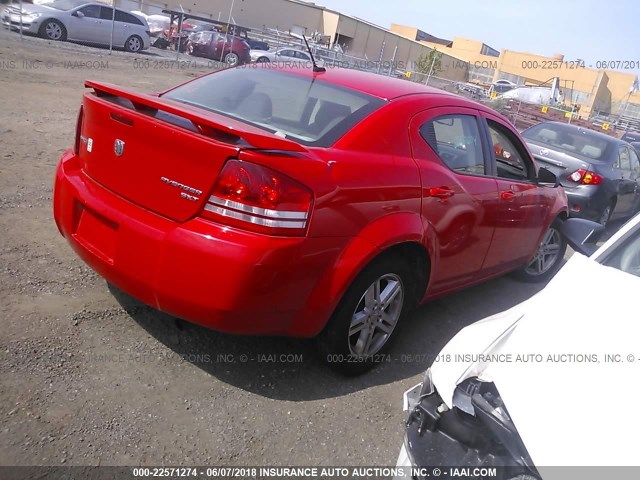 1B3LC56B89N531751 - 2009 DODGE AVENGER SXT/R/T RED photo 4