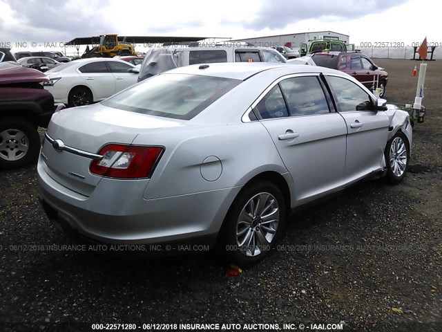 1FAHP2FW4AG145577 - 2010 FORD TAURUS LIMITED SILVER photo 4