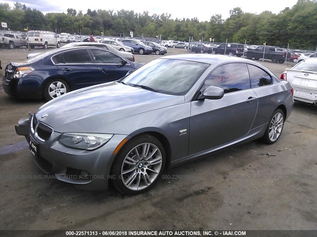 WBAKF9C54DE672653 - 2013 BMW 335 XI GRAY photo 2