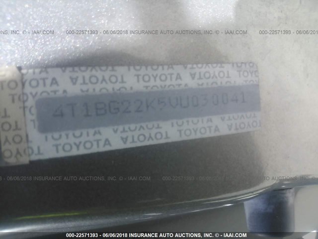 4T1BG22K5VU030041 - 1997 TOYOTA CAMRY CE/LE/XLE GOLD photo 9