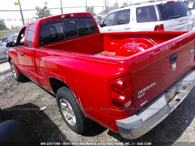 1D7HE42K75S363293 - 2005 DODGE DAKOTA SLT RED photo 3