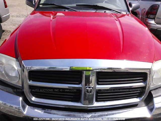 1D7HE42K75S363293 - 2005 DODGE DAKOTA SLT RED photo 6