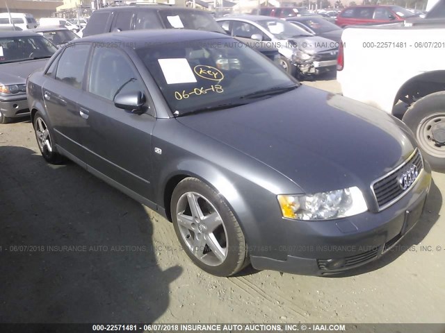 WAUJC68E14A064592 - 2004 AUDI A4 1.8T GRAY photo 1