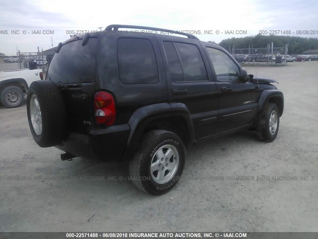 1J4GL58K12W329079 - 2002 JEEP LIBERTY LIMITED BLACK photo 4