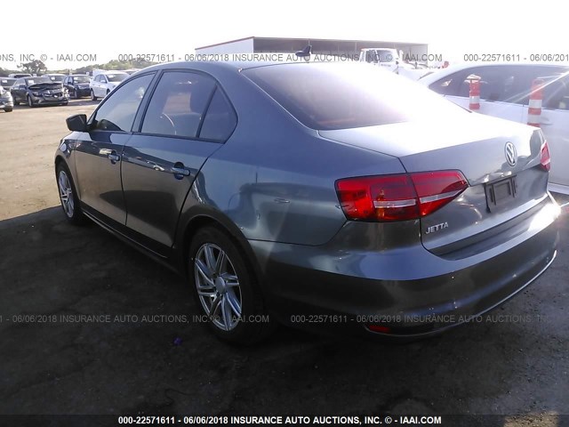 3VW2K7AJ2FM230905 - 2015 VOLKSWAGEN JETTA S 灰色 照片 3