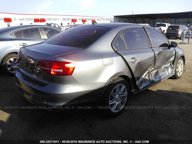 3VW2K7AJ2FM230905 - 2015 VOLKSWAGEN JETTA S 灰色 照片 4