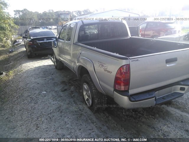 5TETU62N66Z243074 - 2006 TOYOTA TACOMA PRERUNNER ACCESS CAB SILVER photo 3