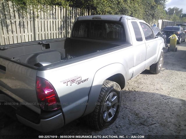 5TETU62N66Z243074 - 2006 TOYOTA TACOMA PRERUNNER ACCESS CAB SILVER photo 4