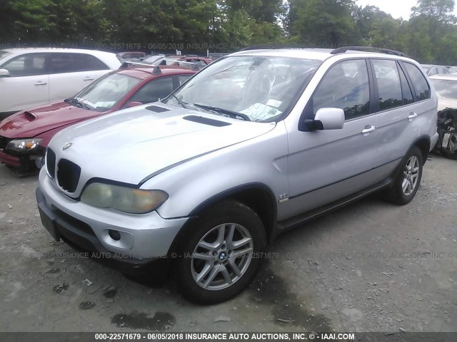 5UXFA13545LY06495 - 2005 BMW X5 3.0I GRAY photo 2