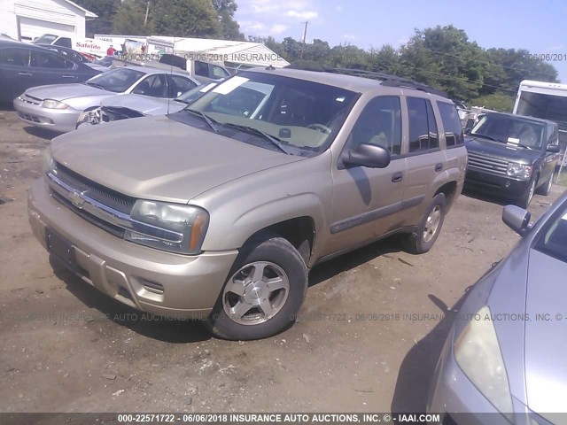 1GNDT13S642259427 - 2004 CHEVROLET TRAILBLAZER LS/LT GOLD photo 2