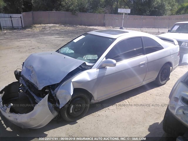 1HGEM22971L075619 - 2001 HONDA CIVIC SI/EX SILVER photo 2