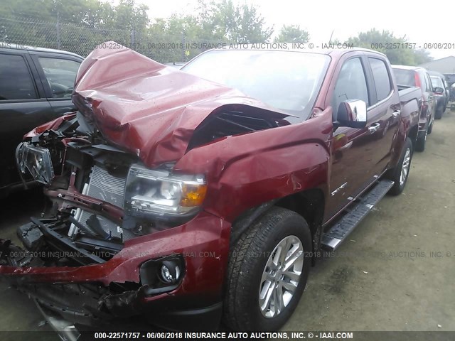 1GTG6DE34G1312947 - 2016 GMC CANYON SLT RED photo 2