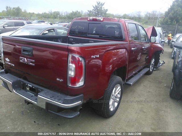 1GTG6DE34G1312947 - 2016 GMC CANYON SLT RED photo 4