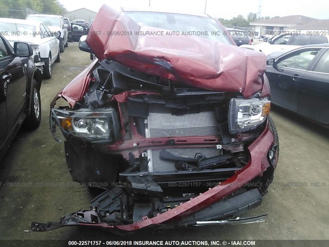 1GTG6DE34G1312947 - 2016 GMC CANYON SLT RED photo 6