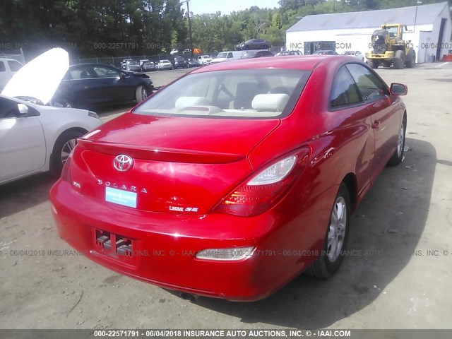 4T1CE30P67U760848 - 2007 TOYOTA CAMRY SOLARA SE/SLE წითელი ფოტო 4
