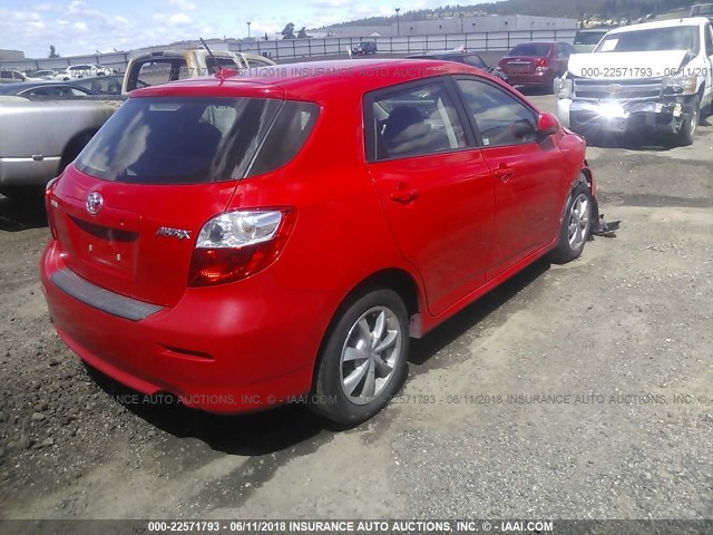 2T1KU4EE1AC439000 - 2010 TOYOTA COROLLA MATRIX  RED photo 4