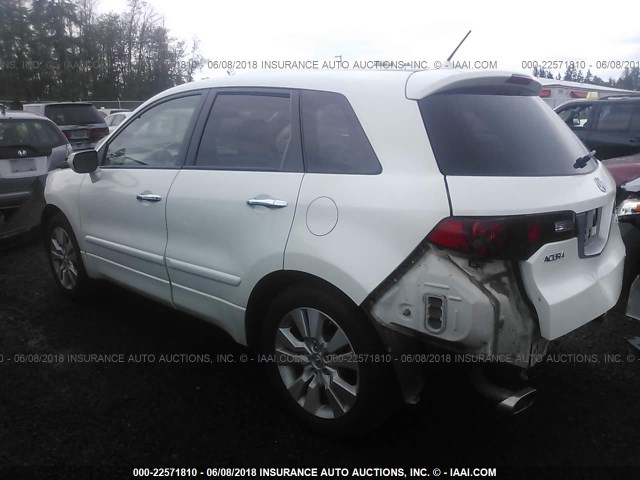 5J8TB1H23CA000528 - 2012 ACURA RDX WHITE photo 3