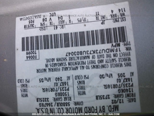 1FMDU73K73UB03047 - 2003 FORD EXPLORER XLT/XLT SPORT/NBX 银色 照片 9